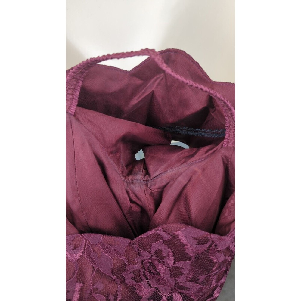 ROBERTA Vintage Dress Fir Flare Off Shoulder 80s Tulle Lace Burgundy Y2K 9/10 8 - Picture 7 of 7